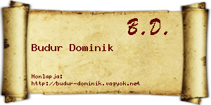 Budur Dominik névjegykártya